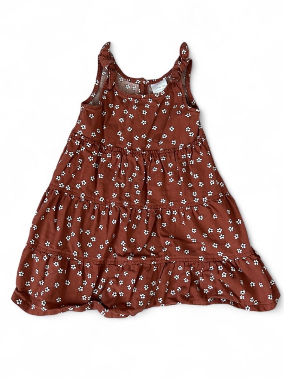 Little co. by Lauren Conrad Rust Brown Floral Tiered Sundress Toddler Dress